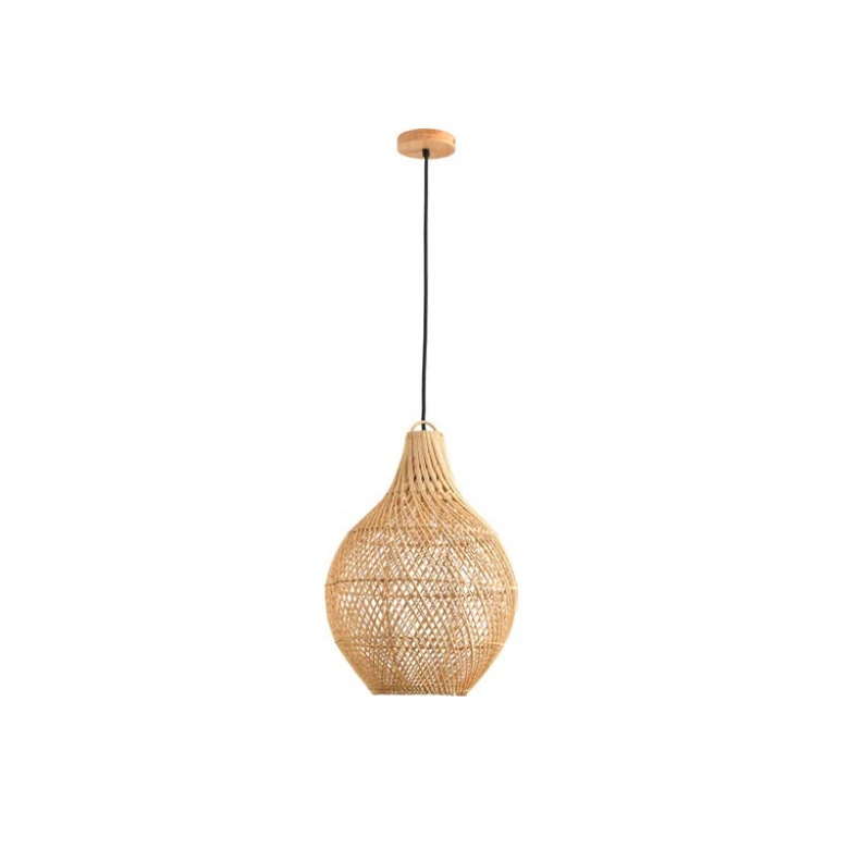 Pendente Ôtaki 30x46cm Rattan Madeira e Fibra Natural SKY-4073
