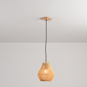 Pendente Ôtaki Ø20cm Rattan Madeira e Fibra Natural SKY-4049