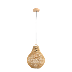 Pendente Ôtaki 25x30cm Rattan Madeira e Fibra Natural SKY-4066